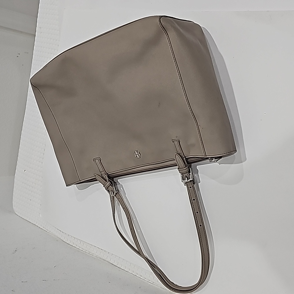 Tory Burch York Buckle Tote Taupe Grey Heron handbag - Picture 14 of 14
